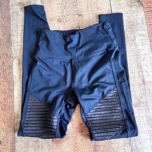 Vina Black Active Moto Leggings Size XS Activewear Minimal Casual